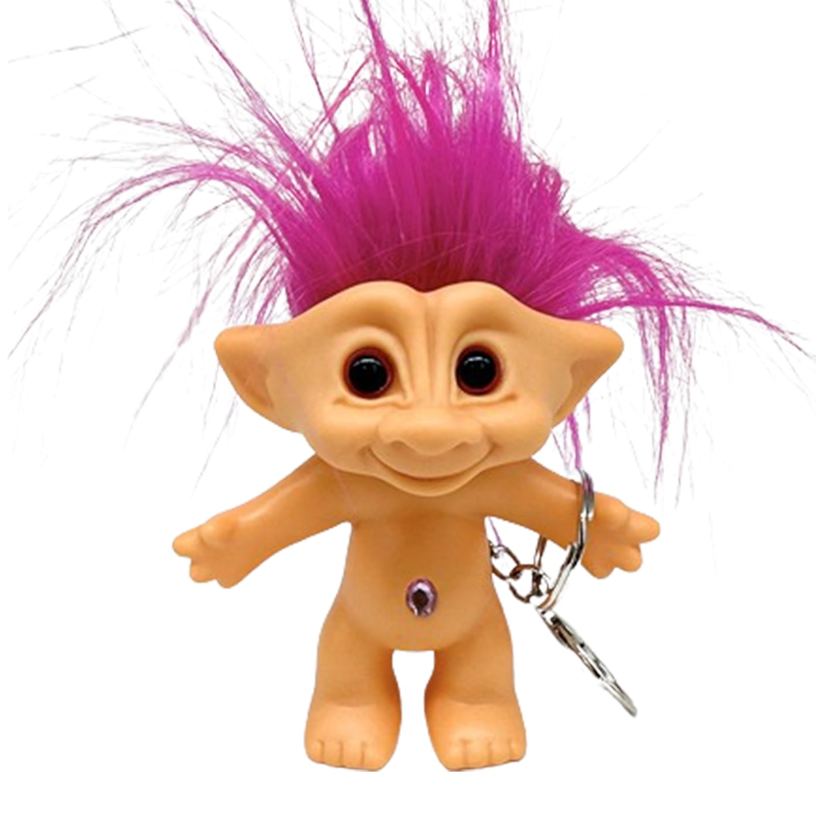 Durable Troll Doll Keychain - Cute Troll Doll Figurine with Crazy